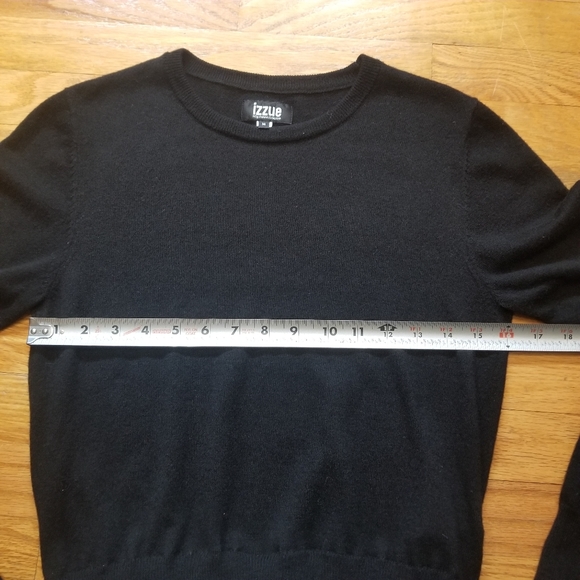 Izzue Crew Neck Black Sweater Top  Nylon Blend w/Blouse Bottom Med Slim … - Picture 8 of 12
